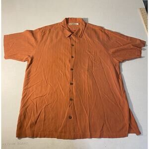 Tommy Bahama Shirt Mens XL Peach Island Zone Original Fit Silk Blend Button Up